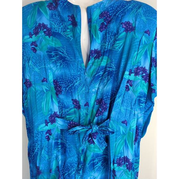 Coldwater Creek Floral Pin tucked Maxi Dress‎ Size 24 NWT Boho Coastal Grandma - Picture 6 of 9